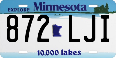 MN license plate 872LJI