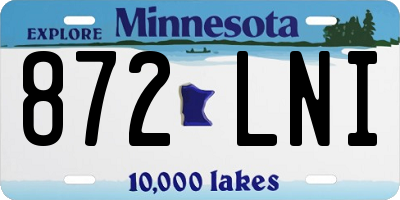 MN license plate 872LNI