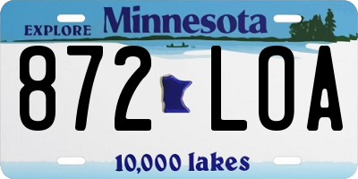 MN license plate 872LOA