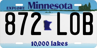 MN license plate 872LOB