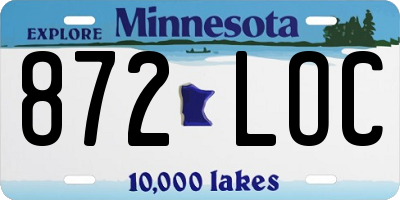 MN license plate 872LOC