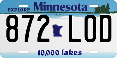 MN license plate 872LOD