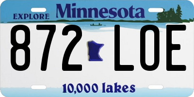 MN license plate 872LOE