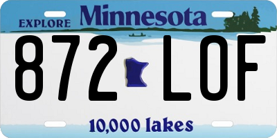 MN license plate 872LOF