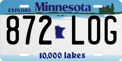 MN license plate 872LOG