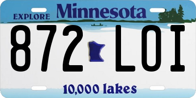 MN license plate 872LOI