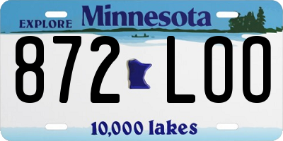 MN license plate 872LOO