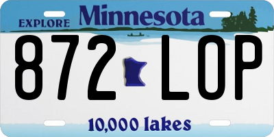 MN license plate 872LOP