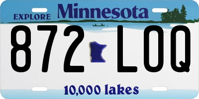 MN license plate 872LOQ