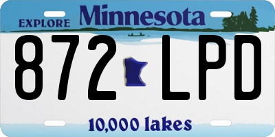 MN license plate 872LPD