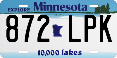 MN license plate 872LPK