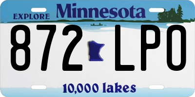 MN license plate 872LPO
