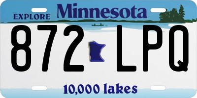 MN license plate 872LPQ