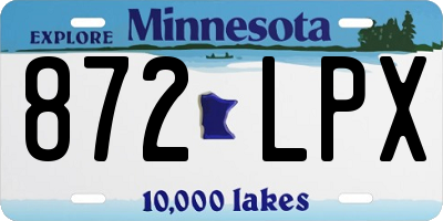 MN license plate 872LPX