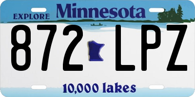MN license plate 872LPZ