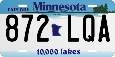 MN license plate 872LQA