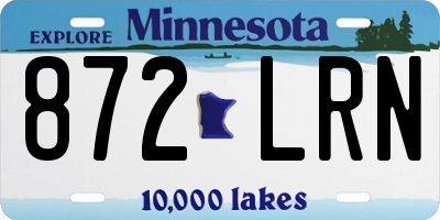 MN license plate 872LRN