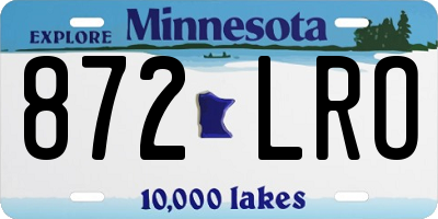 MN license plate 872LRO