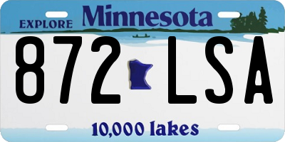 MN license plate 872LSA