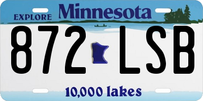 MN license plate 872LSB