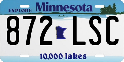 MN license plate 872LSC
