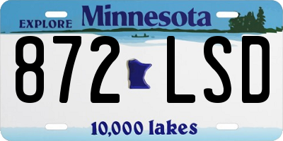MN license plate 872LSD