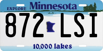 MN license plate 872LSI