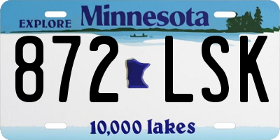 MN license plate 872LSK