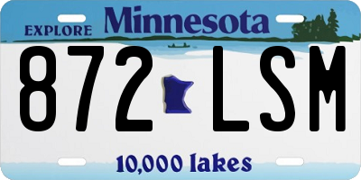 MN license plate 872LSM