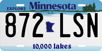 MN license plate 872LSN