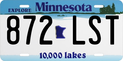MN license plate 872LST