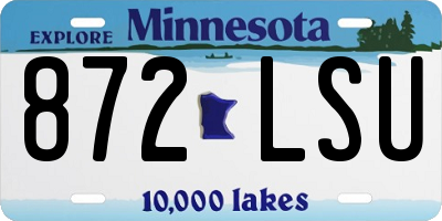 MN license plate 872LSU