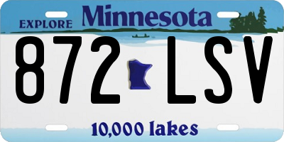 MN license plate 872LSV