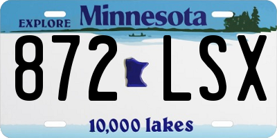 MN license plate 872LSX