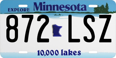 MN license plate 872LSZ