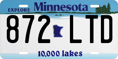 MN license plate 872LTD