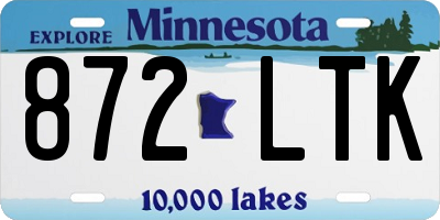 MN license plate 872LTK