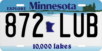 MN license plate 872LUB