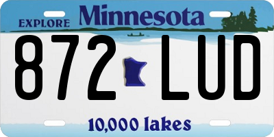 MN license plate 872LUD