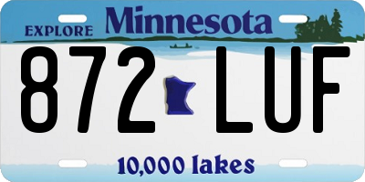MN license plate 872LUF