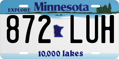 MN license plate 872LUH