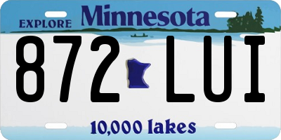MN license plate 872LUI