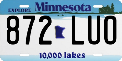 MN license plate 872LUO
