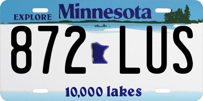 MN license plate 872LUS