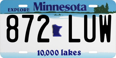 MN license plate 872LUW