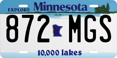 MN license plate 872MGS