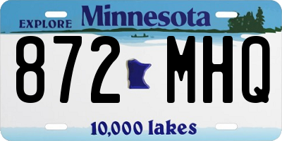 MN license plate 872MHQ