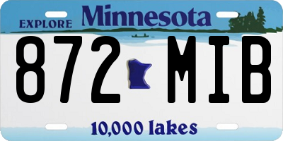 MN license plate 872MIB