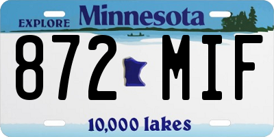 MN license plate 872MIF