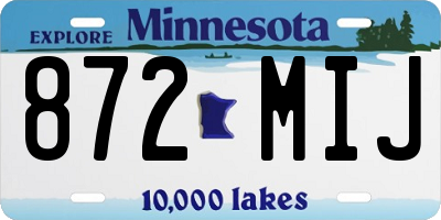 MN license plate 872MIJ
